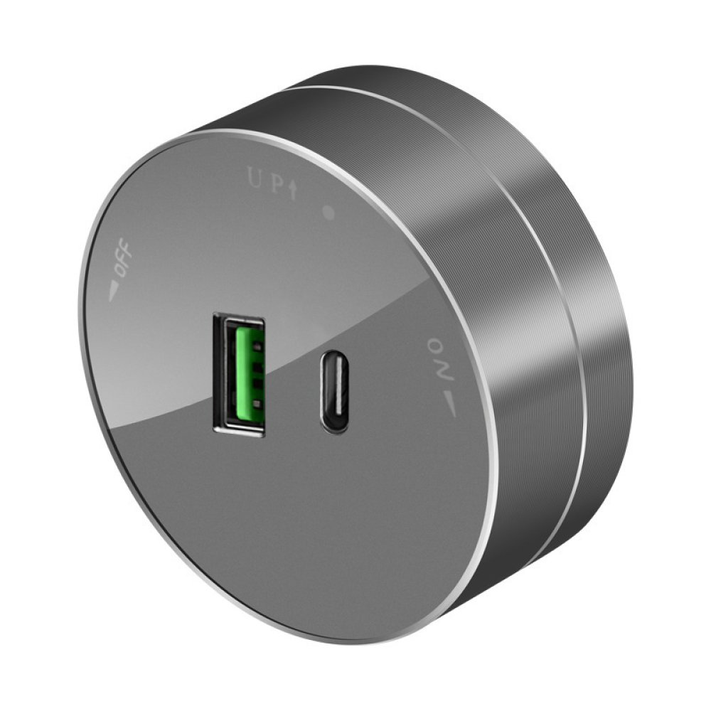Розетка Systeme Electric MultiTrack 2хUSB (тип А+С) 18Вт, 5В/3А, графит