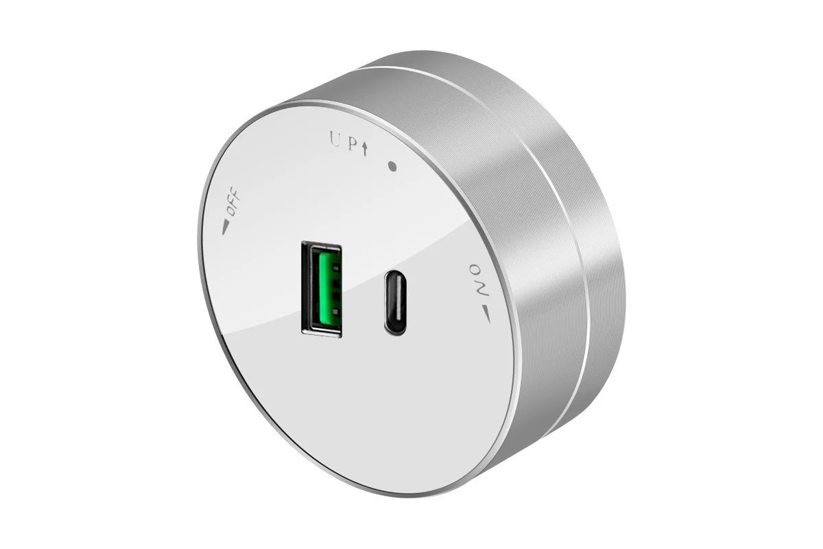 Розетка Systeme Electric MultiTrack 2хUSB (тип А+С) 18Вт, 5В/3А, белый