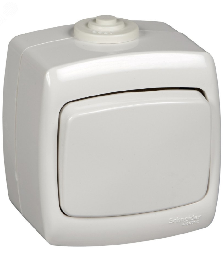Переключатель одноклавишный наружный Systeme Electric РОНДО 6А IP44