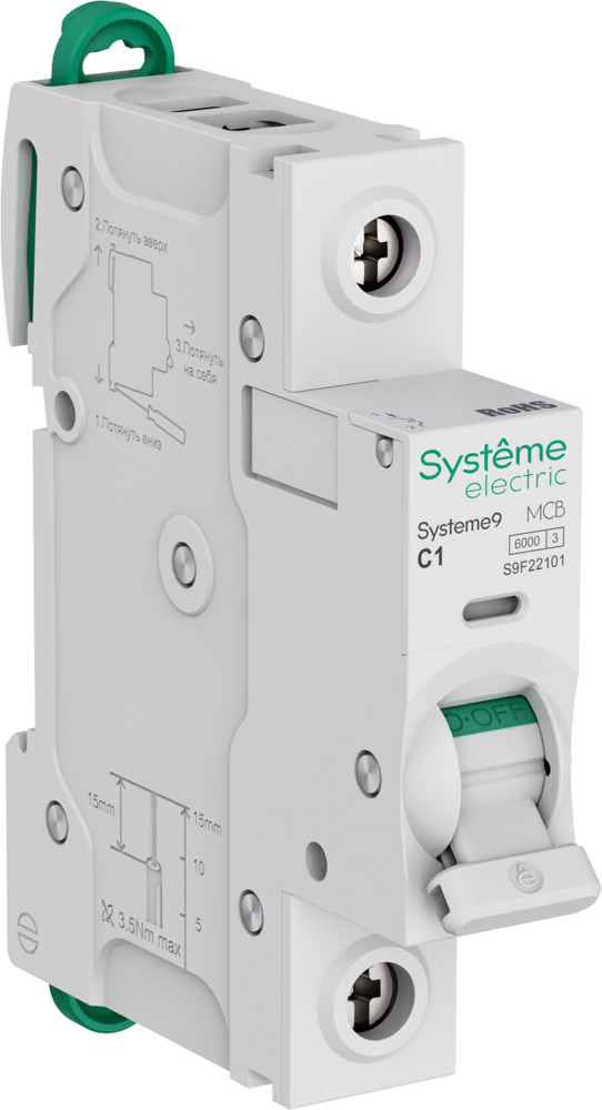 Автоматический выключатель (АВ) Systeme Electric Systeme9 C 1A 1P 6kA 230В