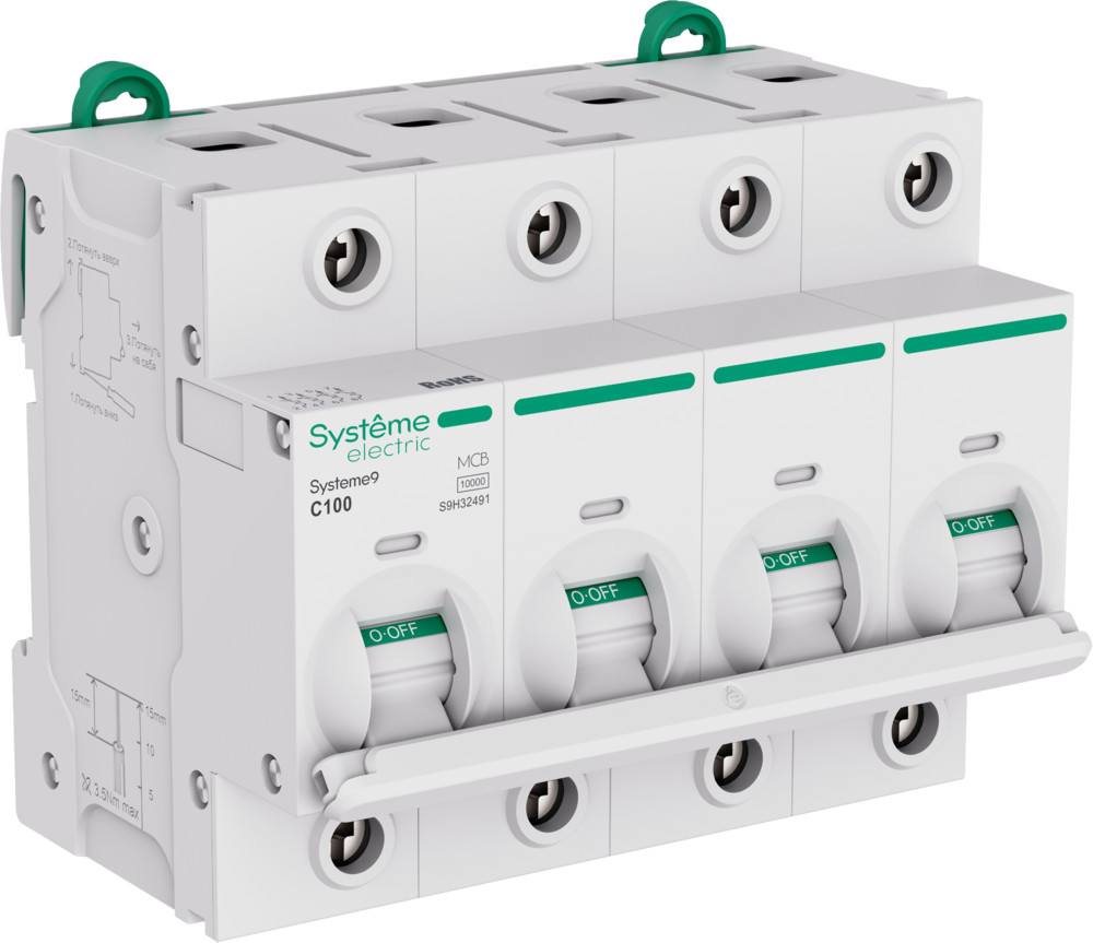 Автоматический выключатель Systeme Electric Systeme9 (АВ) 27мм C 100A 4P 10 kA 400В