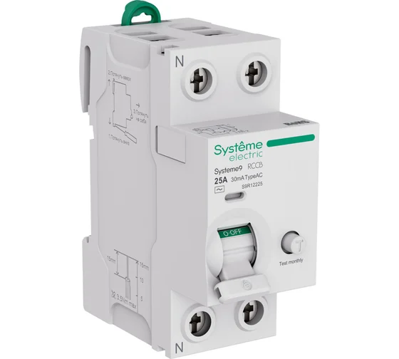 Устройство защитного отключения Systeme Electric (ВДТ) 25A 2P 30мА Тип-AC 230В