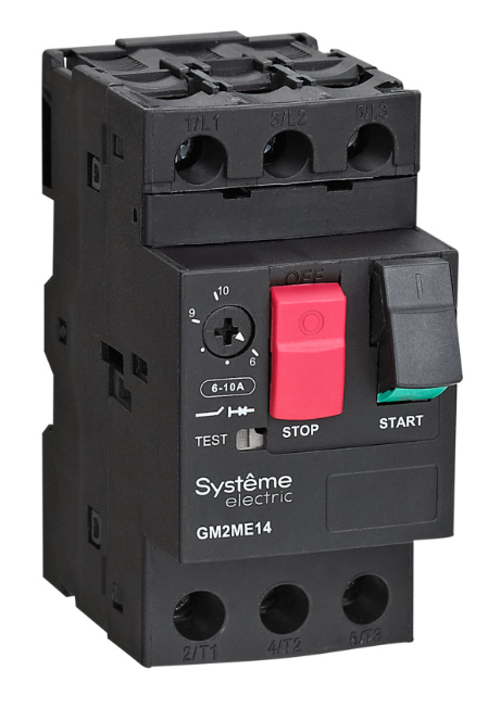 Выключатель автоматический защиты электродвигателя Systeme Electric GM2ME 0.1-1.6A КОМБ.РАСЦЕПИТЕЛЬ КНОП.УПР.
