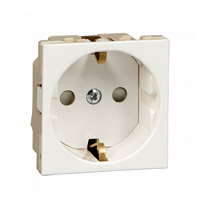 Розетка Systeme Electric В45 СУ с ЗК для кабель канала белая RAL9010