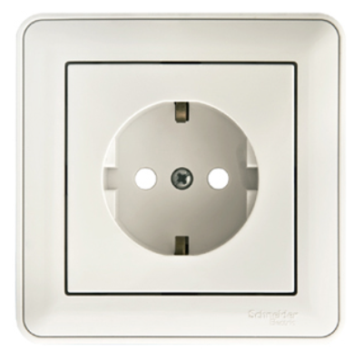 Розетка Systeme Electric W59 скрытая с заземлением белая