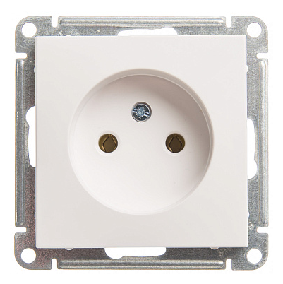 Розетка 1-м СП Systeme Electric W59 16А IP20 без заземления без защитных шторок механизм белый