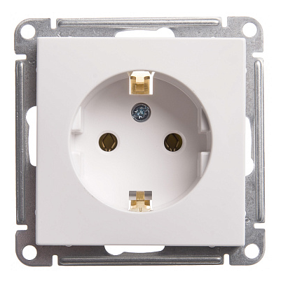 Розетка Systeme Electric W59 с заземлением без шторок, 16А, механизм, белый