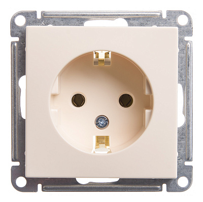 Розетка 1-м СП Systeme Electric W59 16А IP20 с заземлением без защитных шторок механизм слоновая кость