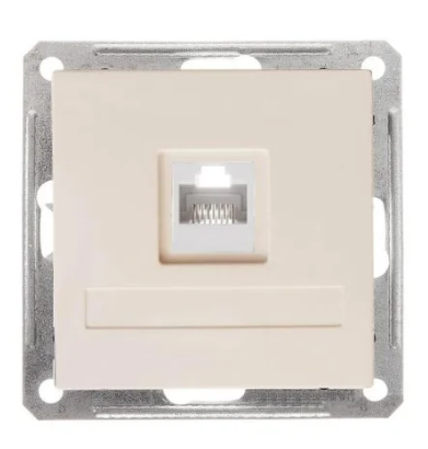 Розетка компьютерная Systeme Electric СП W59 RJ45 кат.5E механизм слоновая кость