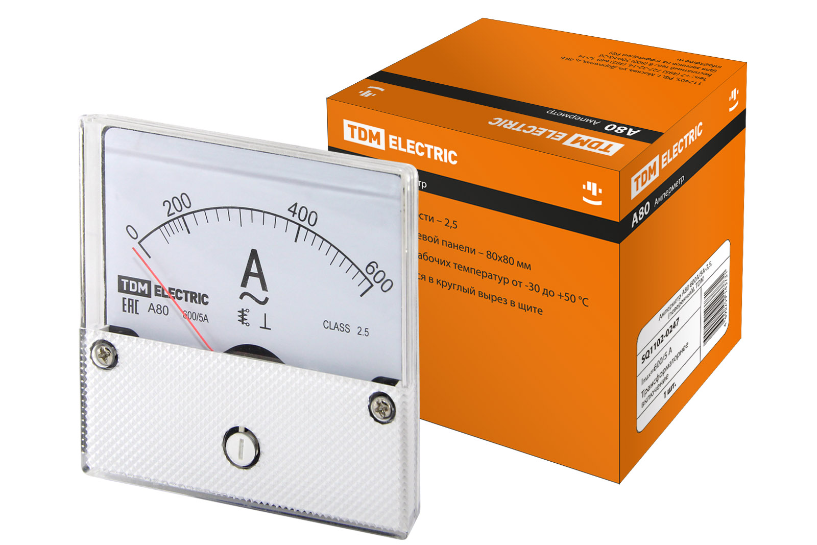 Амперметр TDM А80Н  600А/5А-2,5, (без поверки)