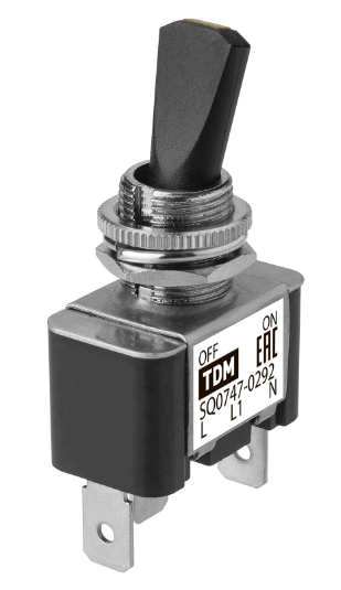 Выключатель-тумблер TDM ASW-07D-2 1P 12В AC/DC 30А (3c) ON-OFF с фиксацией с желтой LED подсветкой купить с доставкой по РФ