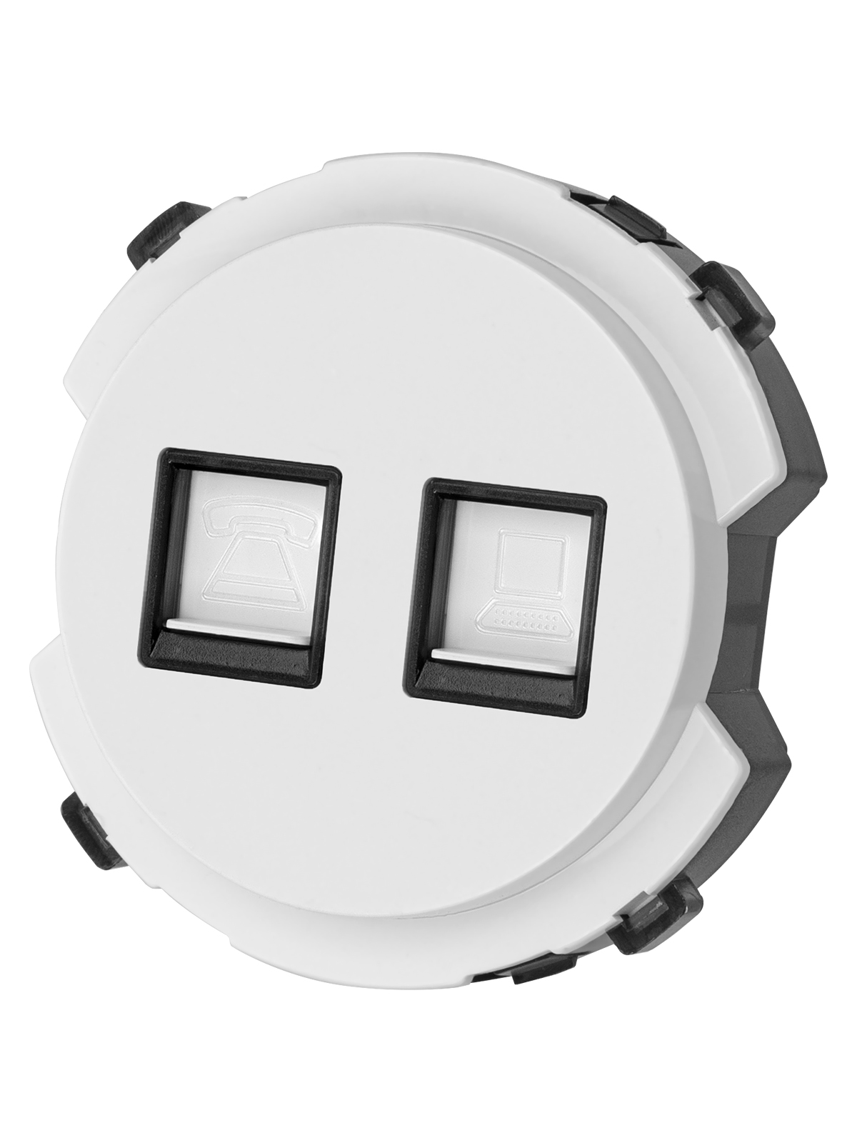 Розетка TDM ELECTRIC Байкал телефонная RJ11 + компьютерная RJ45 белая