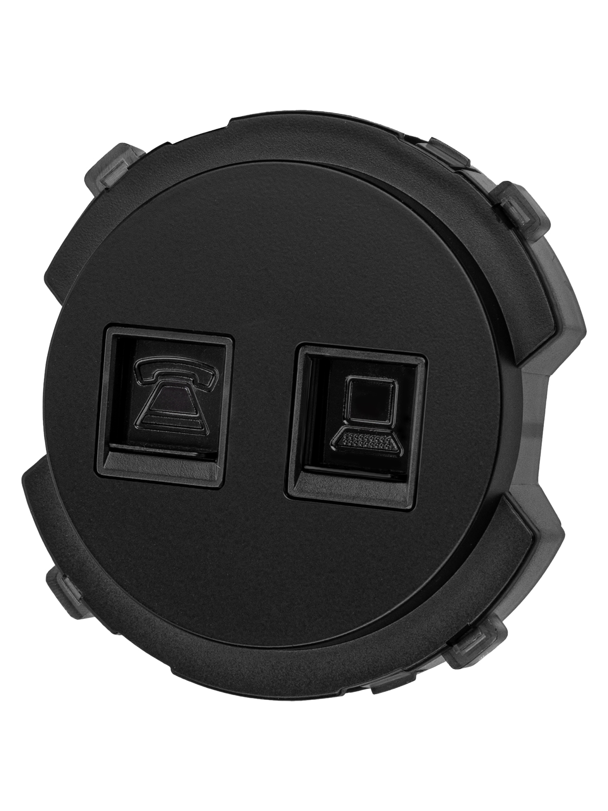 Розетка TDM ELECTRIC Байкал телефонная RJ11 + компьютерная RJ45 агат