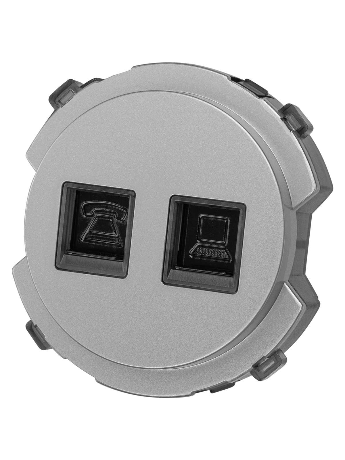 Розетка TDM ELECTRIC Байкал телефонная RJ11 + компьютерная RJ45 платина