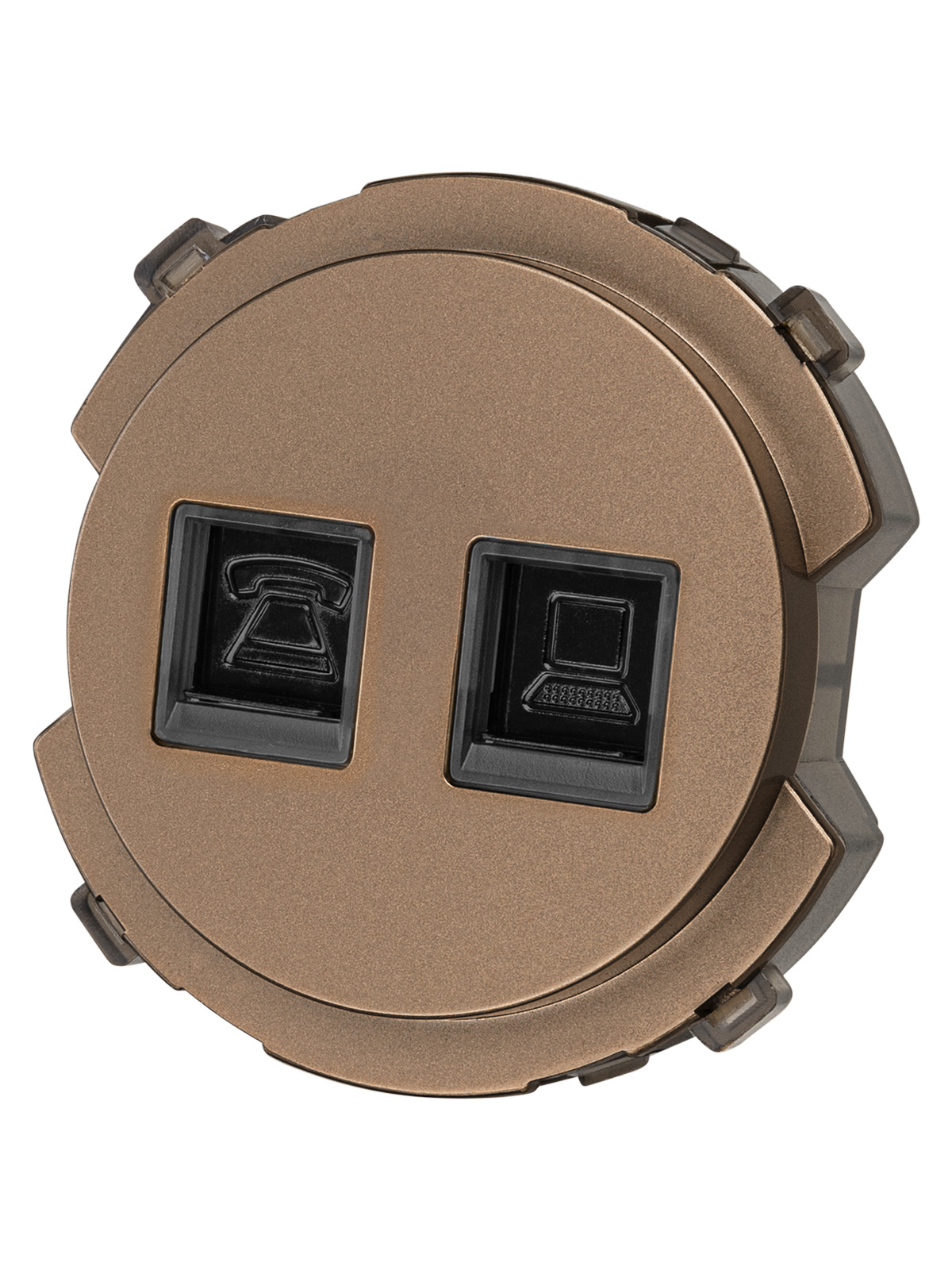 Розетка TDM ELECTRIC Байкал телефонная RJ11 + компьютерная RJ45 бронза
