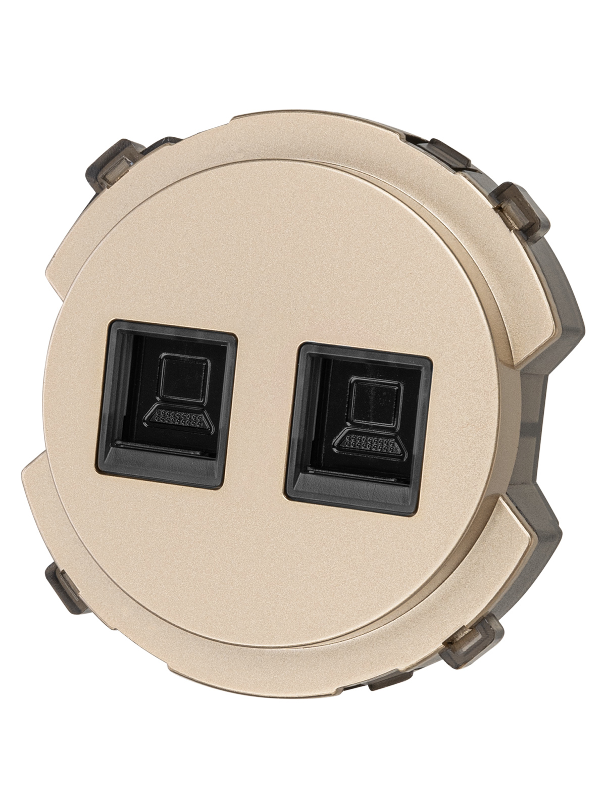 Розетка TDM ELECTRIC Байкал компьютерная двойная RJ45 шампань