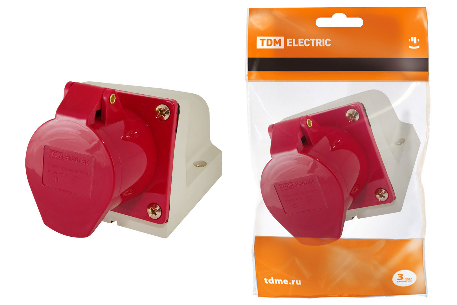 Розетка стационарная TDM ELECTRIC 125 3Р+РЕ+N 32А 380В IP44