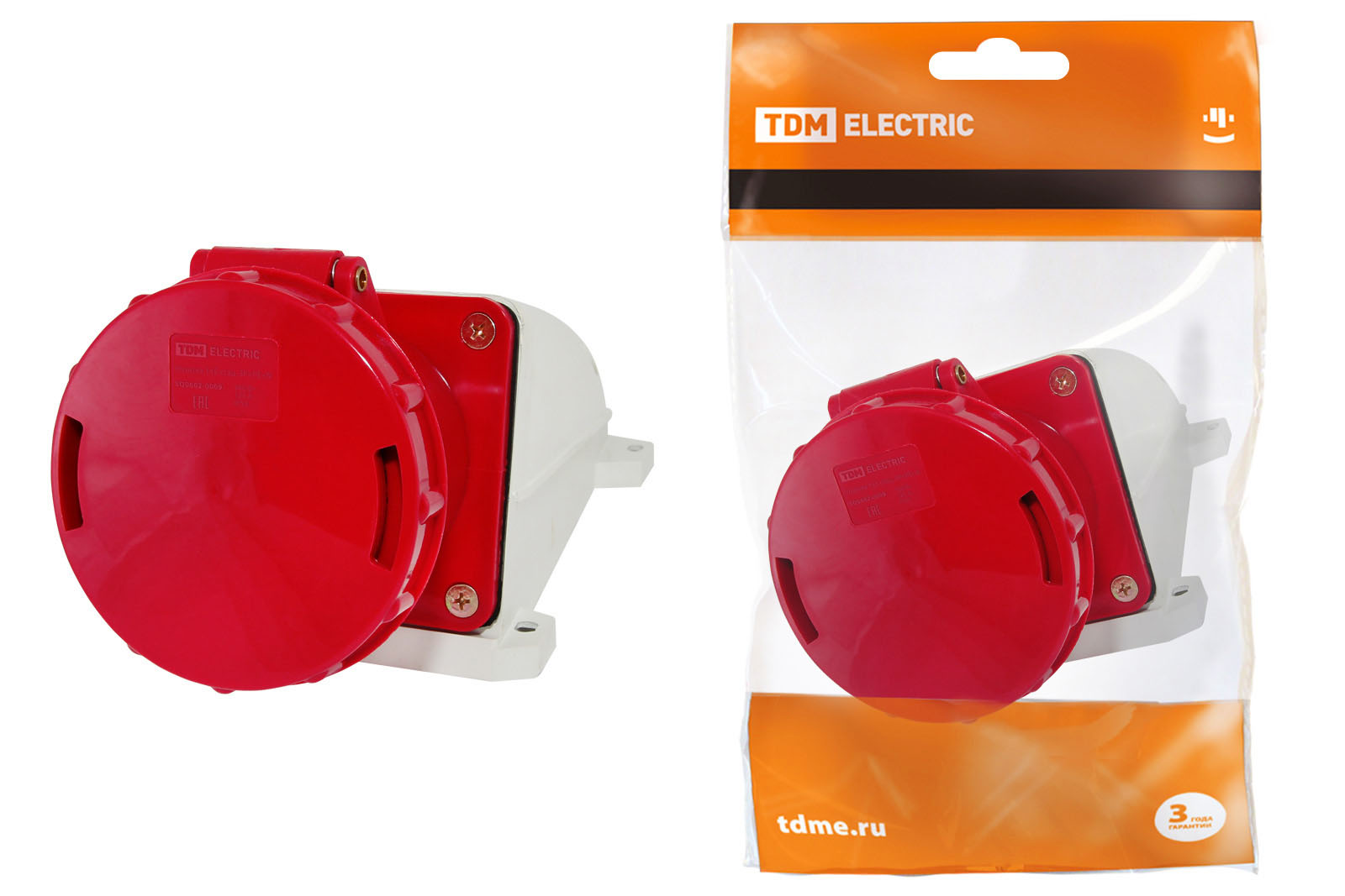 Розетка стационарная TDM ELECTRIC 145 3Р+РЕ+N 125А 380В IP54