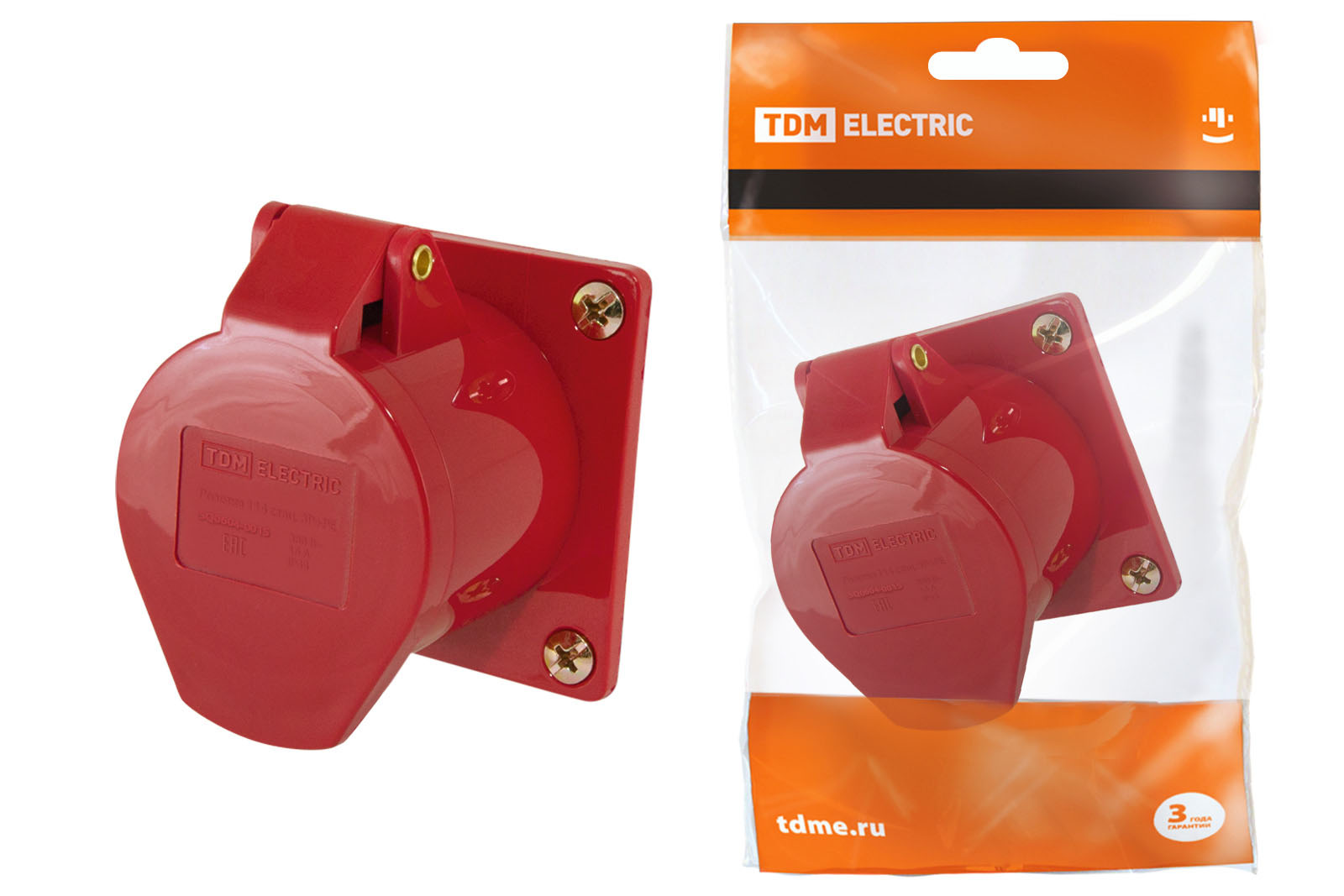 Розетка скрытая TDM ELECTRIC 424 3Р+РЕ 32А 380В IP44