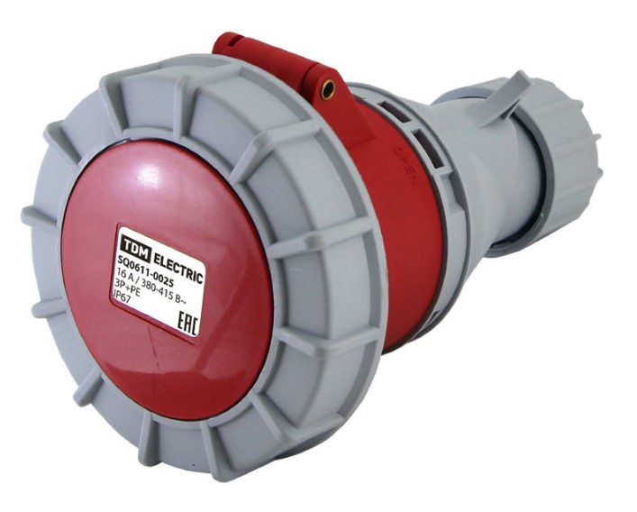 Розетка кабельная TDM IP67 16А 3Р+РЕ 380В