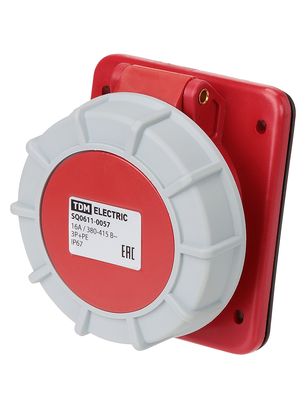 Розетка скрытой установки TDM ELECTRIC угловая IP67 16А 3Р+РЕ 380В