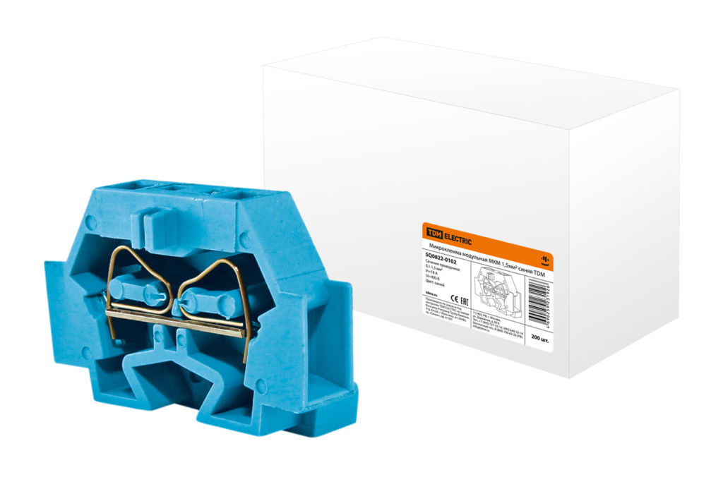 Микроклемма модульная TDM ELECTRIC МКМ 1,5мм2 синяя