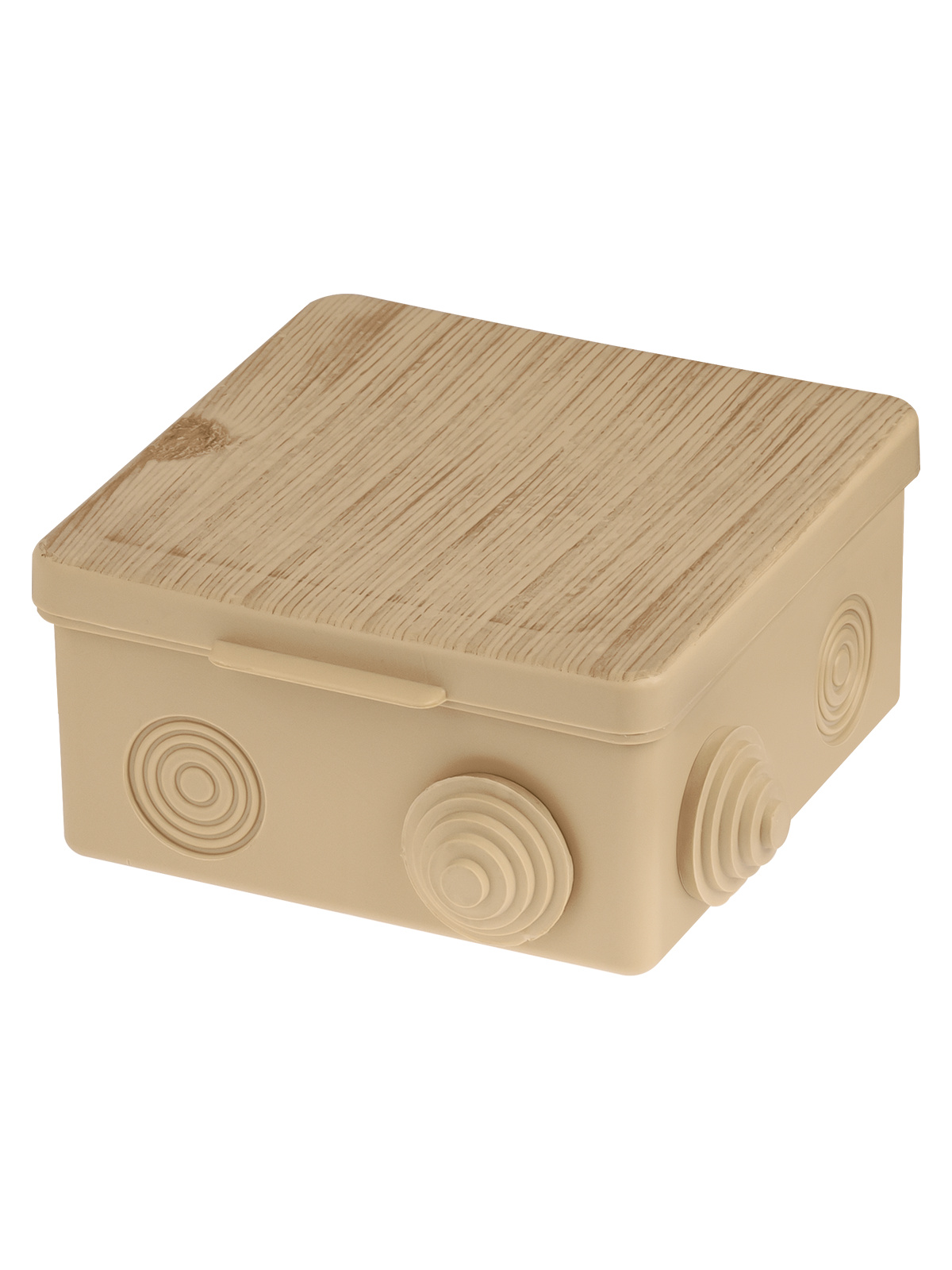 Распаячная коробка TDM ОП 100х100х55мм, крышка, "ЭКО" сосна, IP54, 8вх. инд. штрихкод