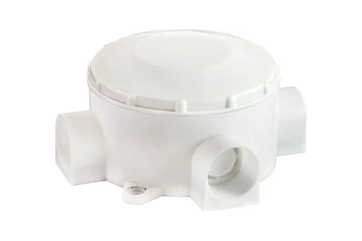 Распаячная коробка TDM ОП D80х35мм, IP42, 3-х рожковая, белая, инд. штрихкод