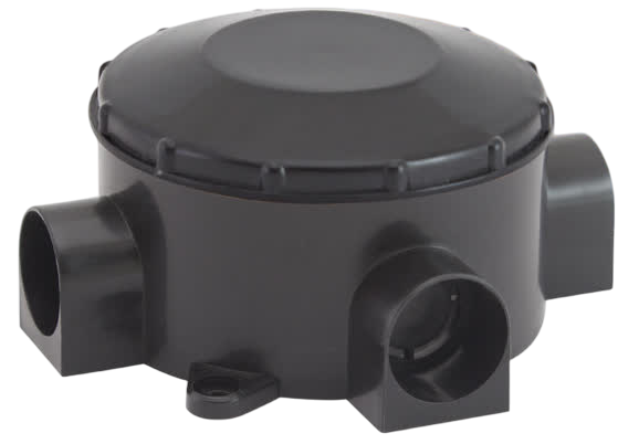 Распаячная коробка TDM ОП D80х35мм, IP42, 3-х рожковая, черная