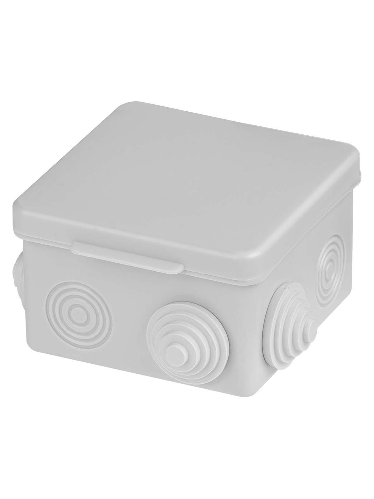 Распаячная коробка TDM ОП для прямого монтажа 80х80х50 мм, крышка, IP54, 7 вх. инд. штрихкод