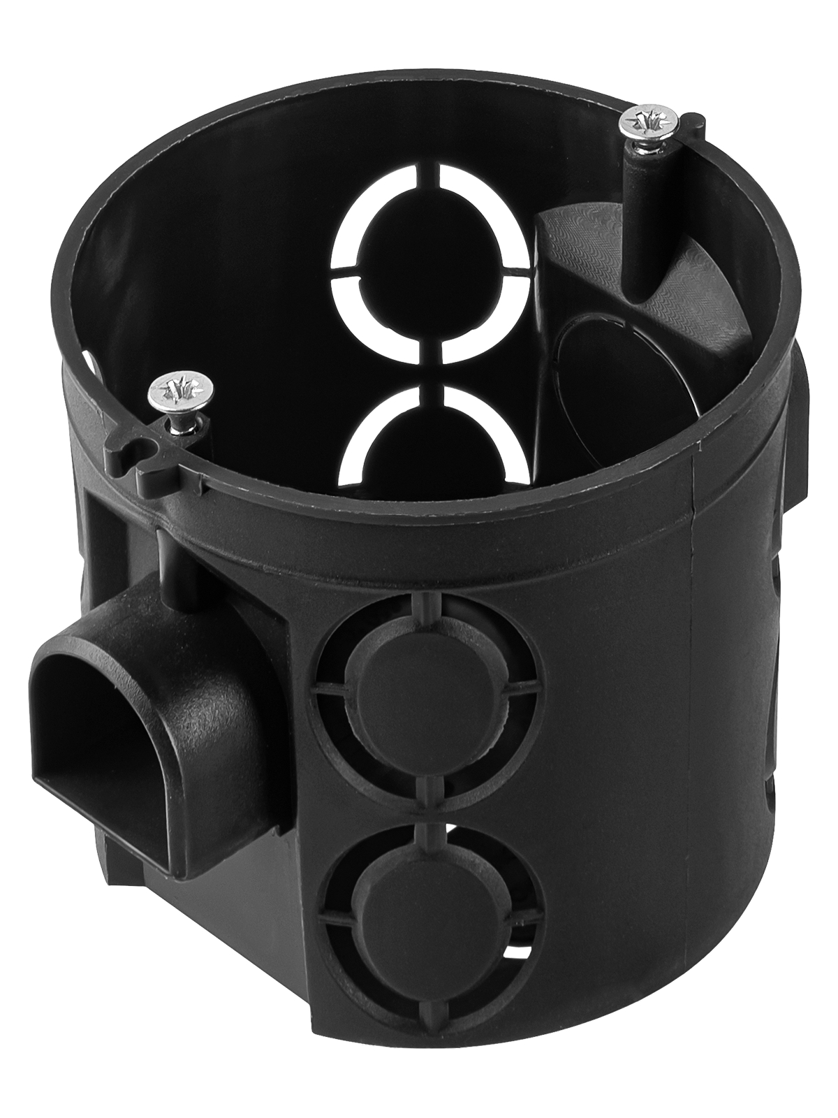 Установочная коробка TDM СП D68х62мм, углубленная, саморезы, стык. уз, черная, IP20, инд. штрихкод