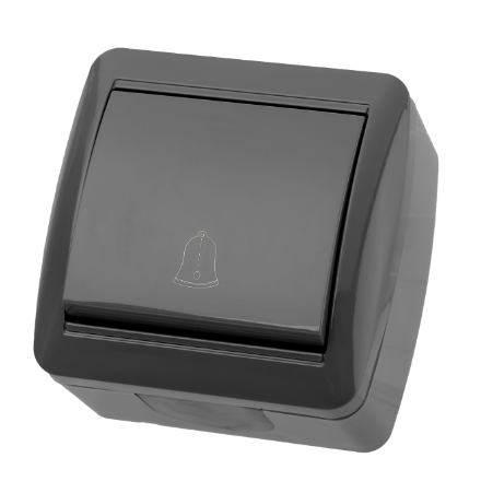 Кнопка звонковая открытой установки TDM IP44 6А серая "Селигер"