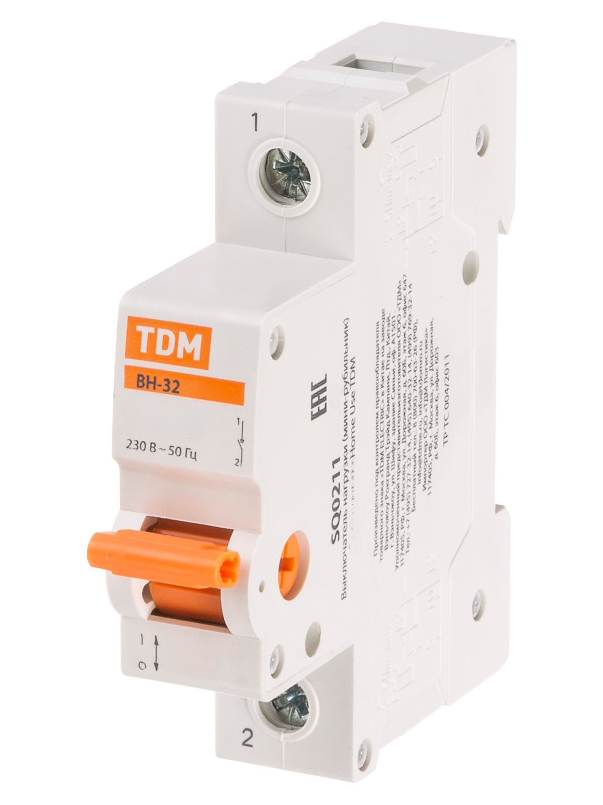 Выключатель нагрузки TDM ELECTRIC ВН-32 Home Use 1P 63A