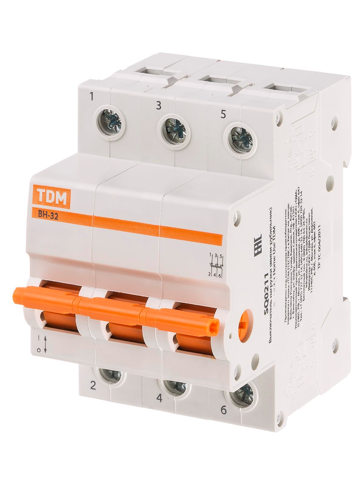 Выключатель нагрузки TDM ELECTRIC ВН-32 Home Use 3P 25A