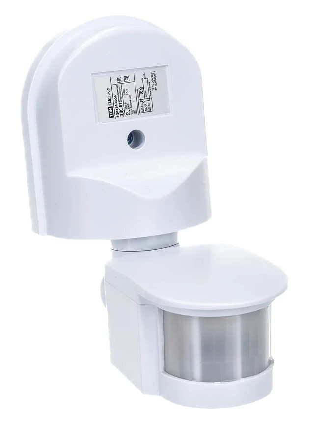 Датчик движения TDM стена ДДС-01 1100Вт, 5-480с, 2-12м, 5+Лк, 180гр, IP44