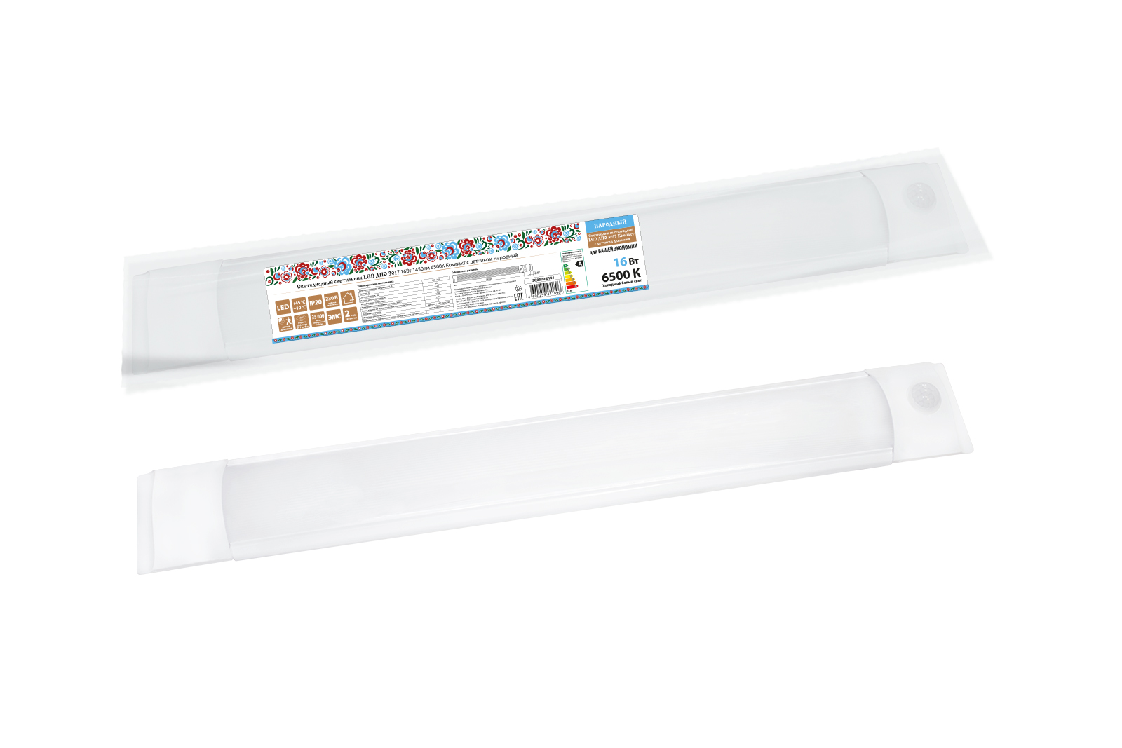 Светодиодный светильник TDM ELECTRIC Народный LED ДПО 3017 16Вт 1450лм 6500К Компакт с датчиком