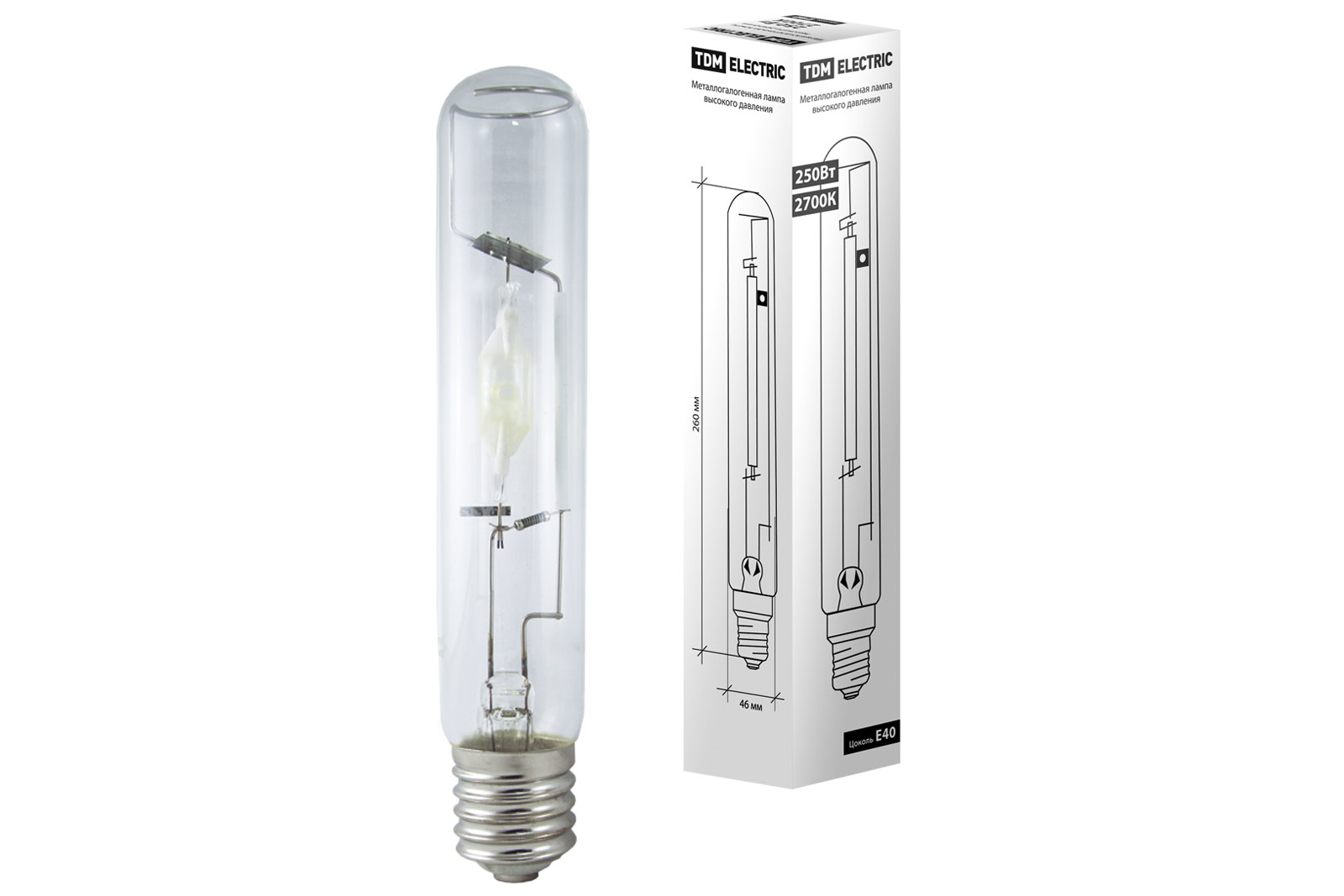 Лампа металлогалогенная TDM ELECTRIC ДРИ 250 2700 К Е40
