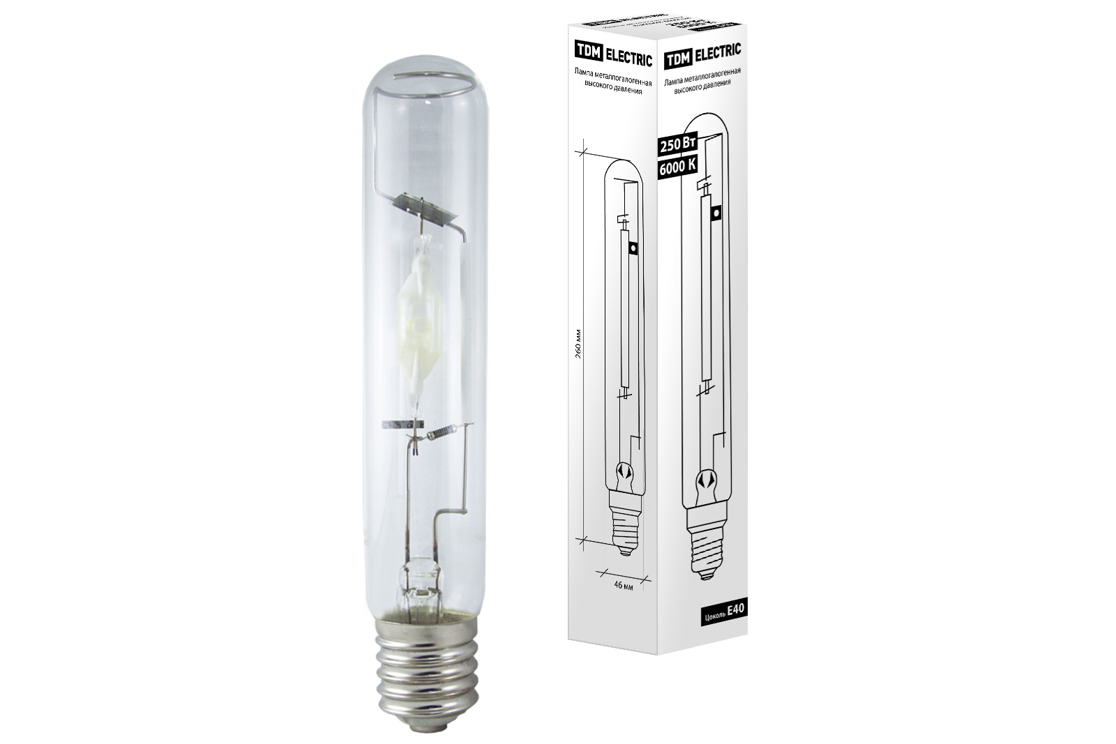 Лампа металлогалогенная TDM ELECTRIC ДРИ 250 6000 К Е40