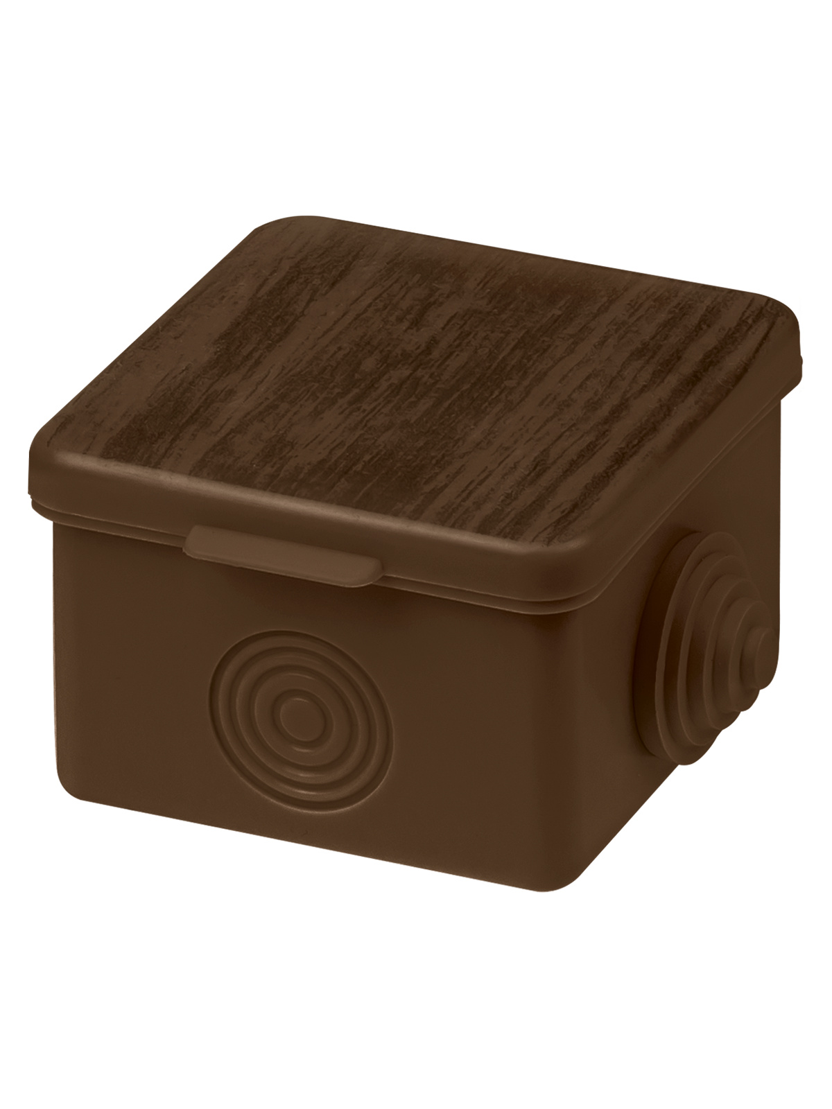 Распаячная коробка TDM ОП 65х65х50мм, крышка, "ЭКО" венге, IP54