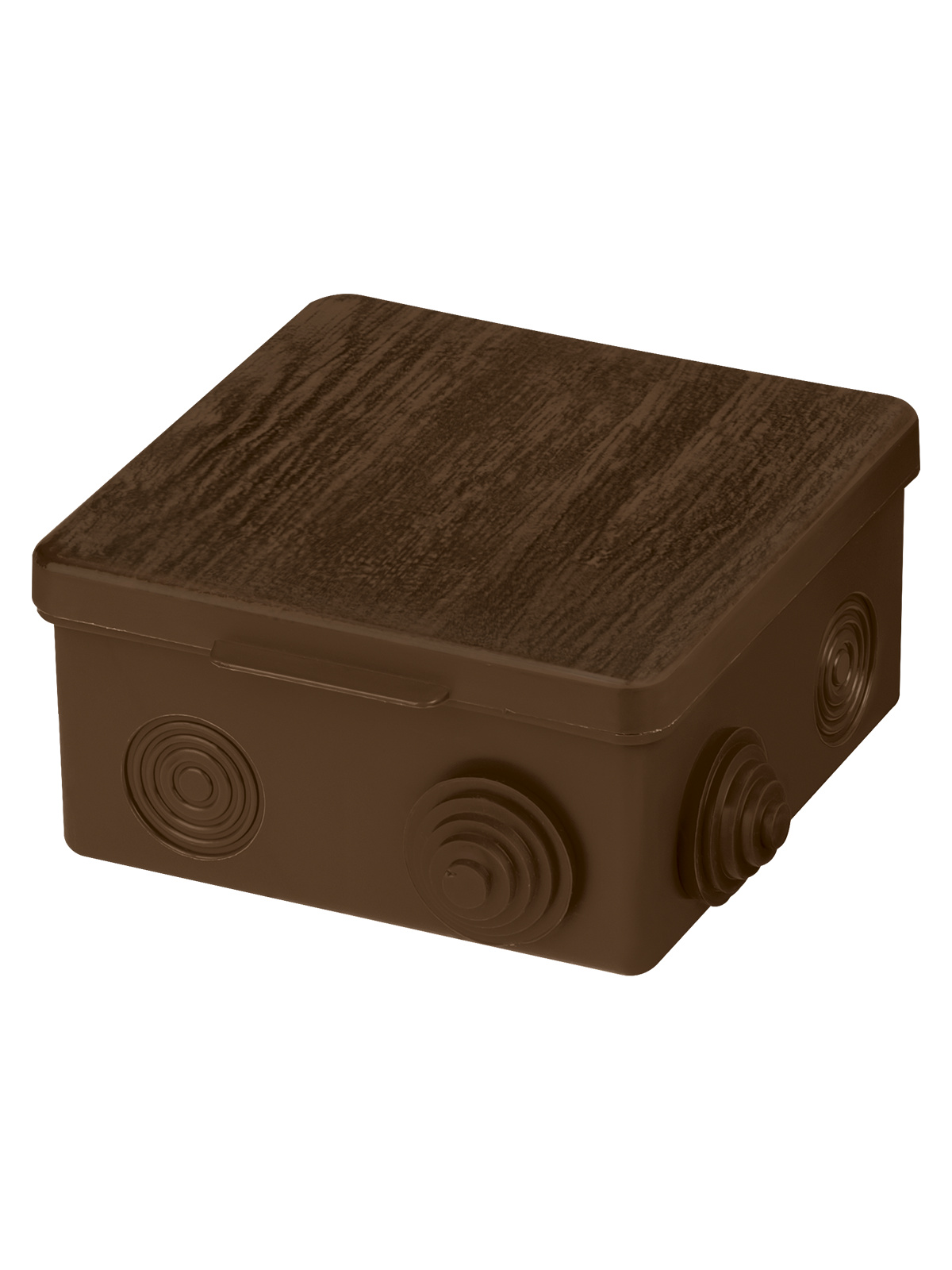 Распаячная коробка TDM ОП 100х100х55мм, крышка, "ЭКО" венге, IP54