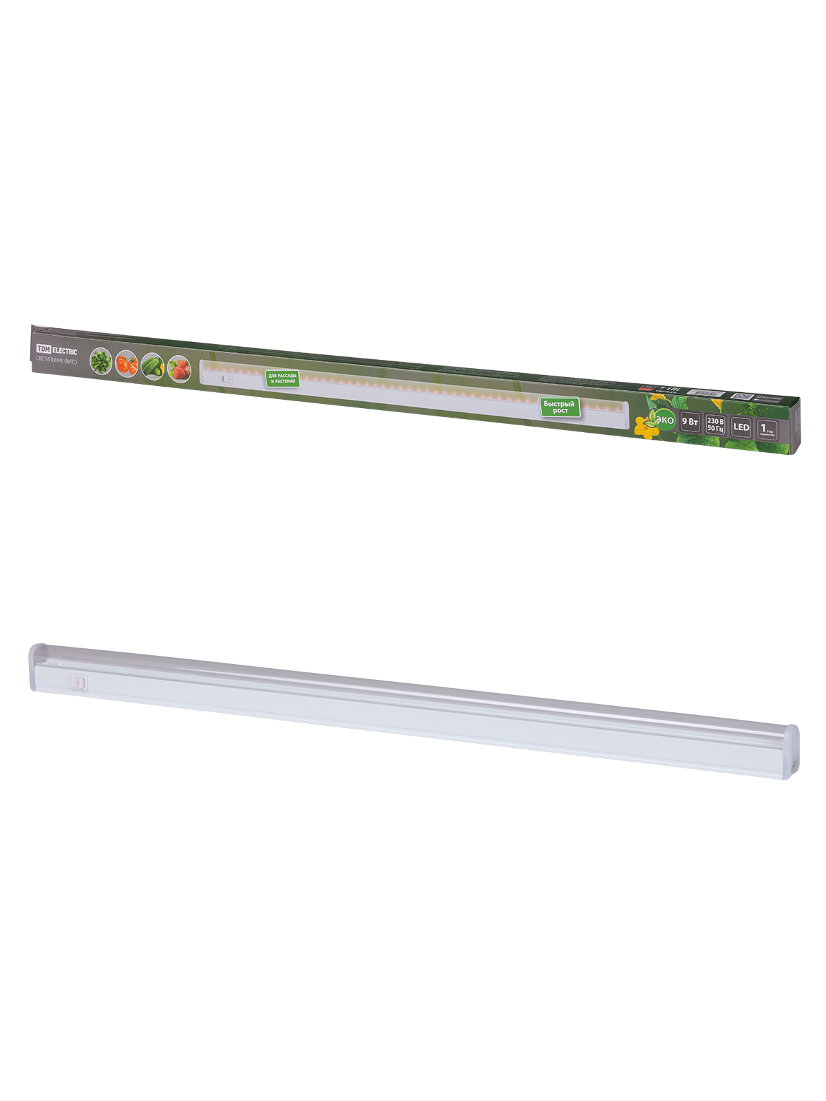 Светильник TDM ELECTRIC ФИТО 06-09-001 9 Вт, IP20, l=543 мм, с выкл.