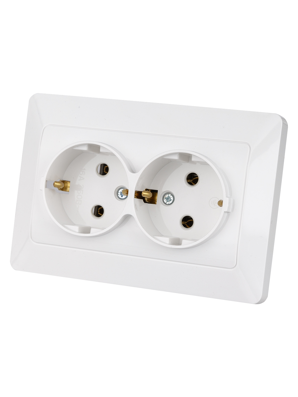 Розетка TDM ELECTRIC Ильмень двойная 2П+З 16А 250В белая