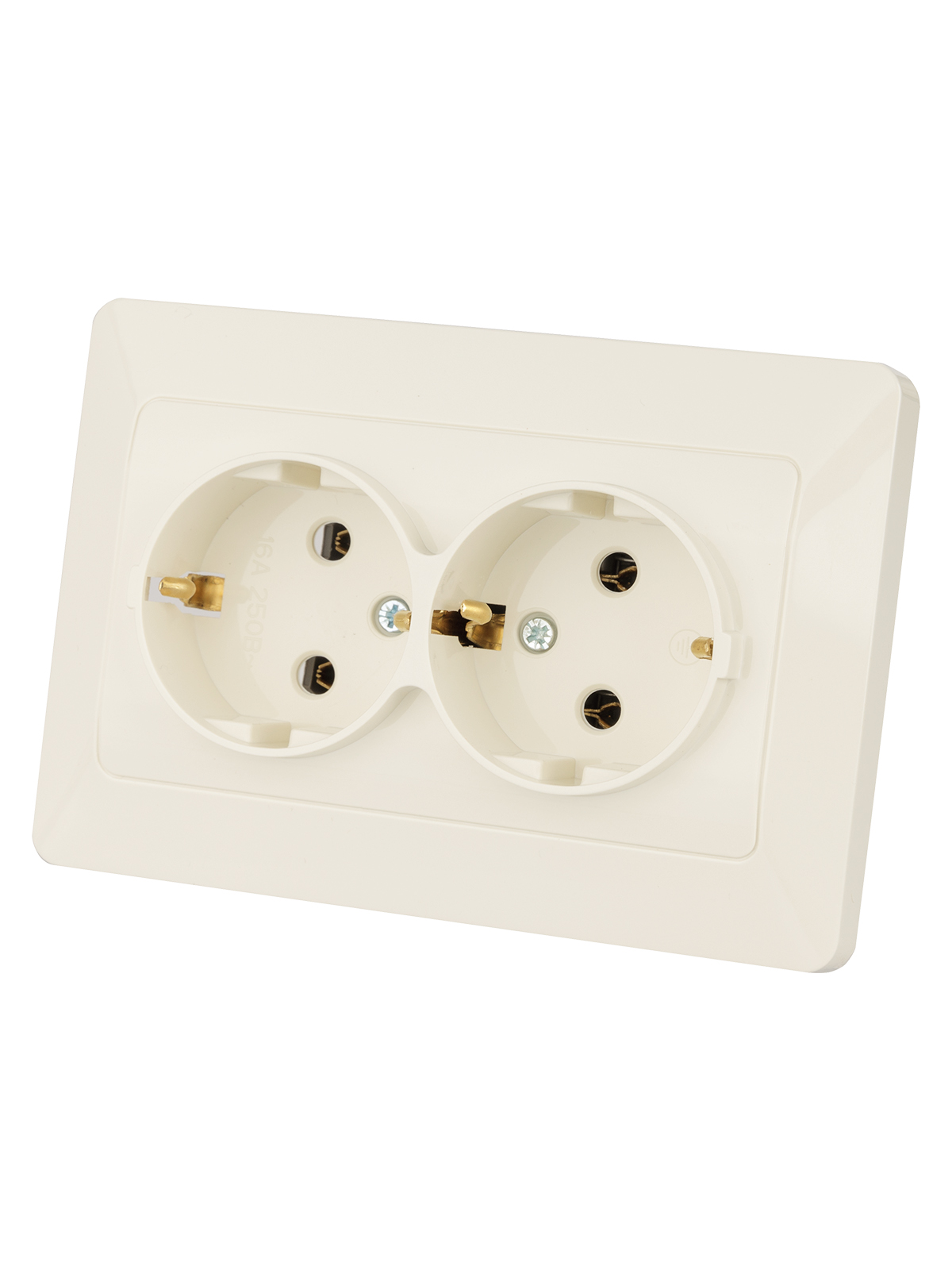 Розетка TDM ELECTRIC Ильмень двойная 2П+З 16А 250В сл. кость
