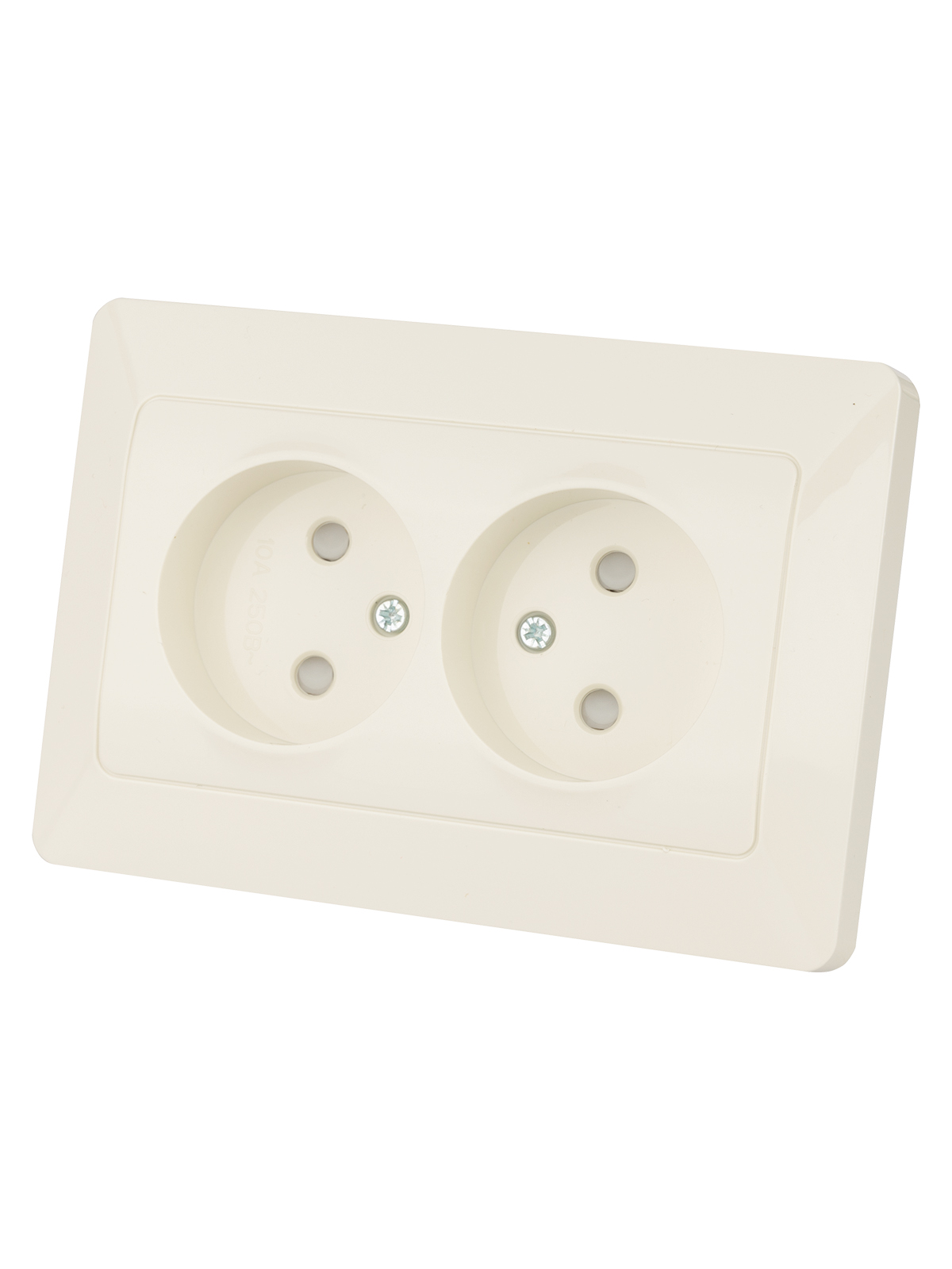 Розетка TDM ELECTRIC Ильмень двойная 2П с защ. шт. 10А 250В сл. кость