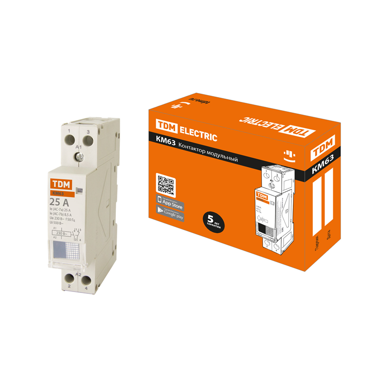 Контактор модульный TDM ELECTRIC КМ63/2-25 1НО;1НЗ TDM