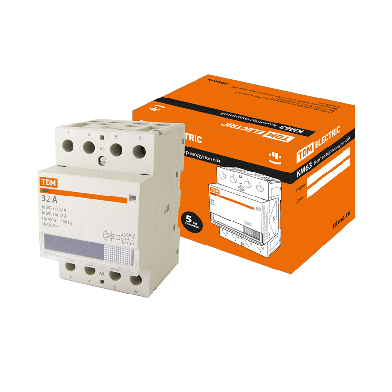 Контактор модульный TDM ELECTRIC КМ63/4-32 4НО TDM