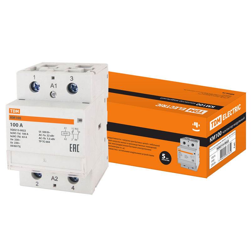 Контактор модульный TDM ELECTRIC КМ100/2-100 2НО TDM