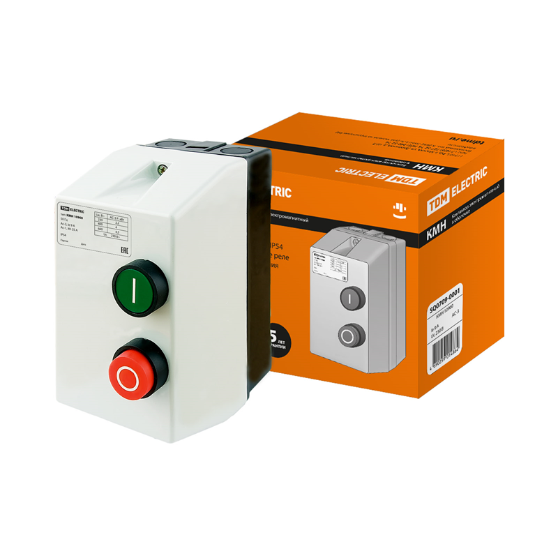 Контактор TDM ELECTRIC КМН10960 9А в оболочке Ue=220В/АС3 IP54