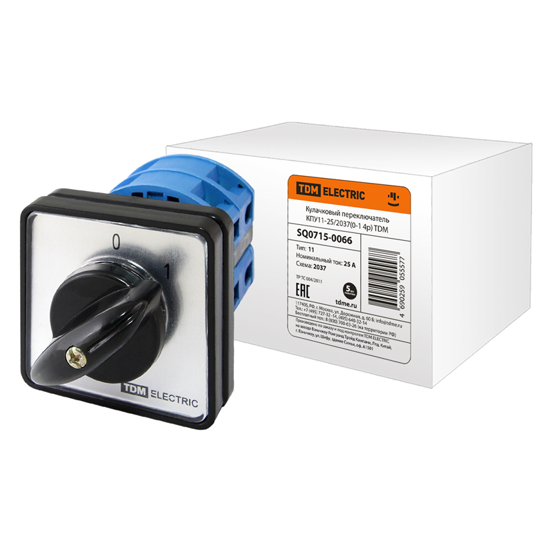 Кулачковый переключатель TDM ELECTRIC КПУ11-25/2037 (0-1 4р) купить с доставкой по РФ