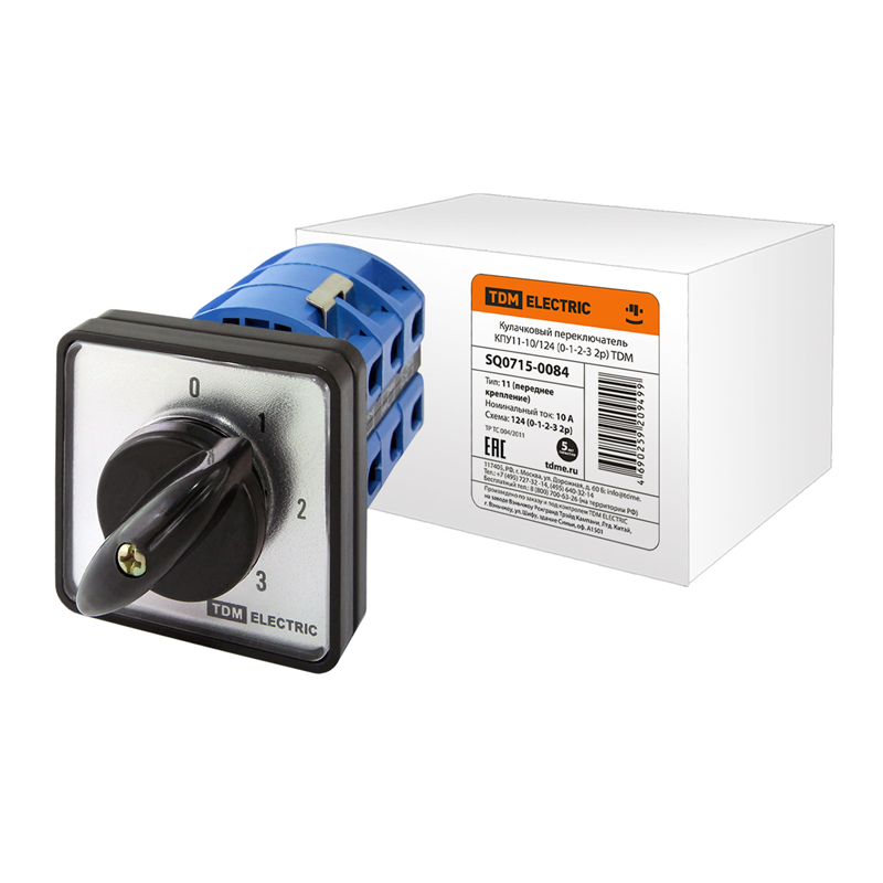 Кулачковый переключатель TDM ELECTRIC КПУ11-10/124 (0-1-2-3 2р)